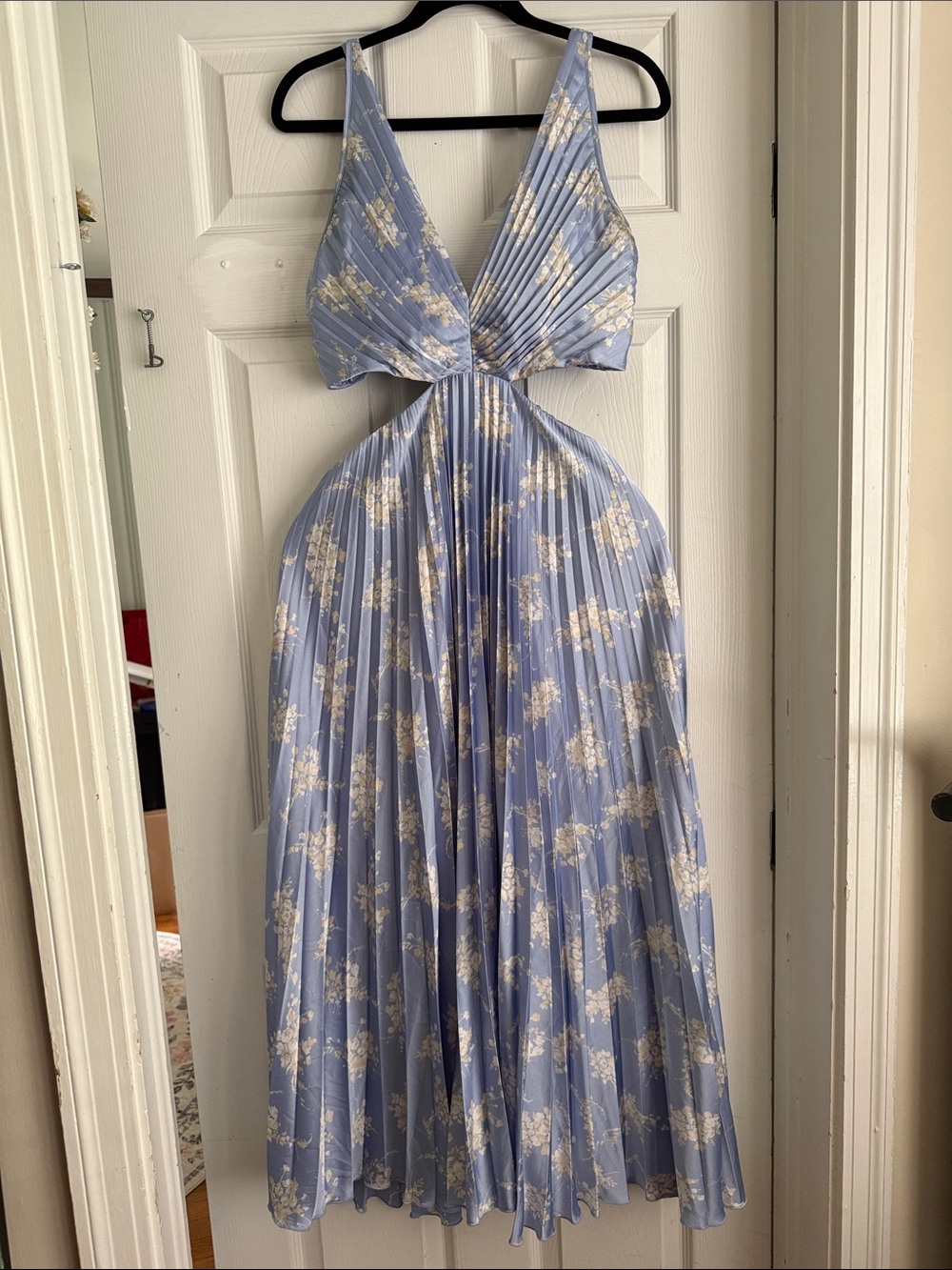 Abercrombie & Fitch Light Lavender Floral Cutout Maxi Dress